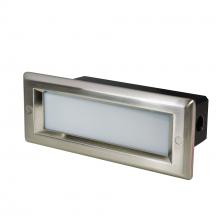  NSW-842/32BN - Brick Die-Cast LED Step Light w/ Frosted Lens Face Plate, 146lm / 4.6W, 3000K, Brushed Nickel Finish