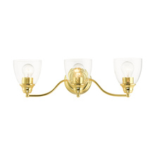  15133-02 - 3 Lt Polished Brass Vanity Sconce