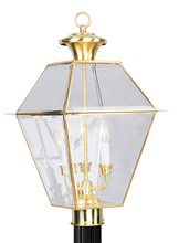  2384-02 - 3 Light PB Outdoor Post Lantern