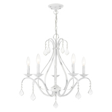  40845-60 - 5 Lt Antique White Chandelier