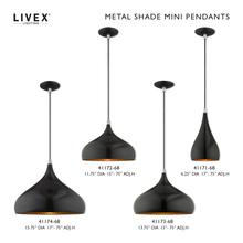  41174-68 - 1 Lt Shiny Black Mini Pendant