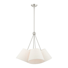  41384-91 - 4 Lt Brushed Nickel Shaded Chandelier