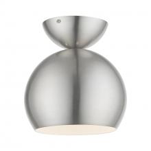  45487-91 - 1 Light Brushed Nickel Globe Semi-Flush