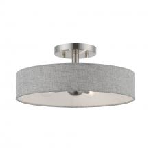  46147-91 - 4 Light Brushed Nickel with Shiny White Accents Semi-Flush