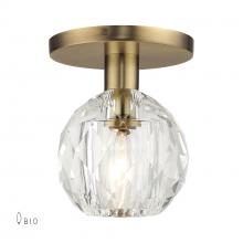  46320-08 - 1 Light Natural Brass Crystal Semi-Flush