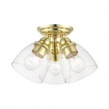  46339-02 - 3 Light Polished Brass Semi-Flush