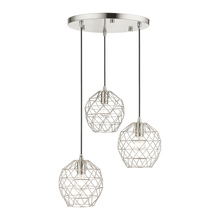  46593-91 - 3 Lt Brushed Nickel Pendant