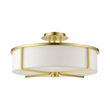  51075-12 - 4 Lt Satin Brass  Semi Flush