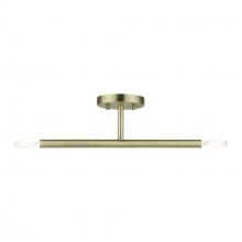  51179-01 - 2 Light Antique Brass Semi-Flush