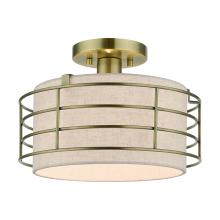  55117-01 - 1 Light Antique Brass Medium Semi-Flush