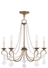  6515-48 - 5 Light Antique Gold Leaf Chandelier