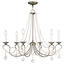  6516-01 - 6 Light Antique Brass Chandelier