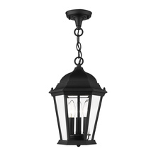  7564-14 - 3 Lt Textured Black Outdoor Pendant Lantern