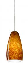  1BC-150918-LED-SN - Besa Chrissy Pendant Satin Nickel Amber Cloud 1x9W LED