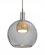  1JC-BENJISMNA-LED-BR - Besa, Benji Cord Pendant, Smoke/Natural, Bronze Finish, 1x9W LED