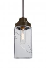  1JC-BLINKCL-BR - Besa, Blink Cord Pendant, Clear, Bronze Finish, 1x60W Medium Base