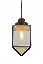  1JC-BRAVOBK-BR - Besa, Bravo Cord Pendant, Black/Gold Bubble, Bronze Finish, 1x60W Medium Base