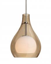  1JC-ELLE11CG-LED-BR - Besa, Elle 11 Cord Pendant, Cognac, Bronze Finish, 1x9W LED