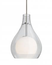  1JC-ELLE11CL-LED-BR - Besa, Elle 11 Cord Pendant, Clear, Bronze Finish, 1x9W LED