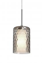  1JC-ESASM-LED-SN - Besa, Esa Cord Pendant, Smoke, Satin Nickel Finish, 1x5W LED