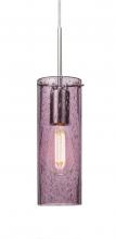  1JC-JUNI10PL-EDIL-SN - Besa, Juni 10 Cord Pendant, Plum Bubble, Satin Nickel, 1x4W LED Filament