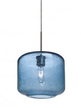  1JC-NILES10BL-BR - Besa Niles 10 Pendant, Blue Bubble, Bronze Finish, 1x60W Medium Base T10