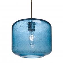  1JC-NILES10BL-BR-L - Besa Niles 10 Pendant, Blue Bubble, Bronze Finish, 1x60W Medium Base T10, 15Ft. Cord