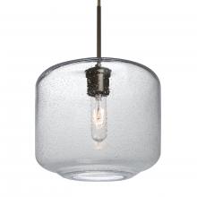  1JC-NILES10CL-BR-L - Besa Niles 10 Pendant, Clear Bubble, Bronze Finish, 1x60W Medium Base T10, 15Ft. Cord