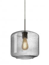  1JC-NILES10CL-EDIL-BR-L - Besa Niles 10 Pendant, Clear Bubble, Bronze Finish, 1x4W LED Filament, 15Ft. Cord