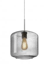  1JC-NILES10CL-EDIL-SN-L - Besa Niles 10 Pendant, Clear Bubble, Satin Nickel Finish, 1x4W LED Filament, 15Ft. Co