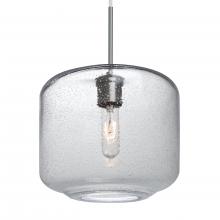  1JC-NILES10CL-SN-L - Besa Niles 10 Pendant, Clear Bubble, Satin Nickel Finish, 1x60W Medium Base T10, 15Ft