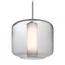  1JC-NILES10CO-LED-SN-L - Besa Niles 10 Pendant, Clear Bubble/Opal, Satin Nickel Finish, 1x5W LED, 15Ft. Cord