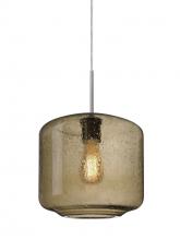  1JC-NILES10SM-EDIL-SN-L - Besa Niles 10 Pendant, Smoke Bubble, Satin Nickel Finish, 1x4W LED Filament, 15Ft. Co