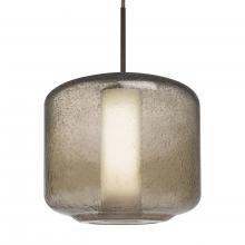  1JC-NILES10SO-BR-L - Besa Niles 10 Pendant, Smoke Bubble/Opal, Bronze Finish, 1x60W Medium Base T10, 15Ft.