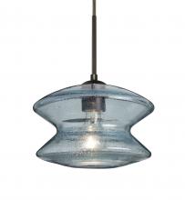  1JC-ZENBL-BR - Besa, Zen Cord Pendant, Blue Bubble, Bronze Finish, 1x60W Medium Base