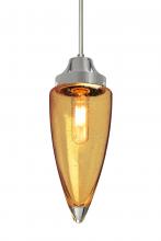  1JT-SULUAM-EDIL-SN - Besa, Sulu Cord Pendant, Amber Bubble, Satin Nickel Finish, 1x4W LED Filament