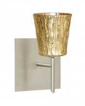  1SW-5125GF-LED-SN-SQ - Besa Wall With SQ Canopy Nico 4 Satin Nickel Stone Gold Foil 1x5W LED