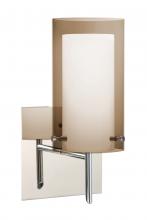  1SW-S44007-CR-SQ - Besa Pahu 4 Wall With SQ Canopy 1SW Transparent Smoke/Opal Chrome 1x40W G9