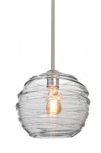  1TT-462761-EDIL-SN - Besa Wave 10 Stem Pendant Satin Nickel Clear 1x8W LED Filament