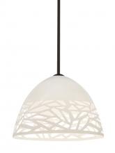  1TT-KIEVWH-BR - Besa Kiev Stem Pendant, White, Bronze Finish, 1x60W Medium Base