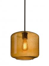  1TT-NILES10AM-EDIL-BR-L - Besa Niles 10 Pendant, Amber Bubble, Bronze Finish, 1x4W LED Filament, 15Ft. Cord