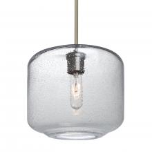  1TT-NILES10CL-SN-L - Besa Niles 10 Pendant, Clear Bubble, Satin Nickel Finish, 1x60W Medium Base T10, 15Ft