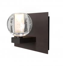  1WF-BOCABB-LED-BR - Besa, Boca Vanity, Clear Bubble, Bronze Finish, 1x5W LED