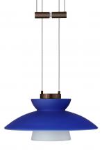  1XA-271823-BR - Besa Pendant Trilo 7 Bronze Blue Matte 1x50W Halogen