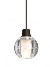  1XT-BOCA3BB-LED-BR - Besa, Boca 3 Cord Pendant, Clear Bubble, Bronze Finish, 1x3W LED