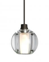  1XT-BOCA5CL-BR - Besa, Boca 5 Cord Pendant, Clear, Bronze Finish, 1x35W Halogen