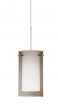  1XT-S44007-LED-SN - Besa Pendant Pahu 4 Satin Nickel Transparent Smoke/Opal 1x5W LED