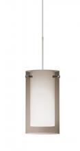  1XP-S44007-SN - Besa Pendant Pahu 4 Satin Nickel Transparent Smoke/Opal 1x35W Halogen