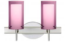  2SW-A44007-CR - Besa Pahu 4 Wall 2SW Transparent Amethyst/Opal Chrome 2x40W G9