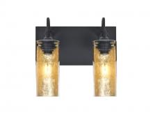  2WG-DUKEGF-BK - Besa Duke Vanity, Gold Foil, Black Finish, 2x60W Medium Base